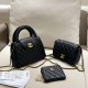 Black Casual Simplicity Letter Chains Zipper Bags