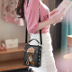 Black Daily Character Patchwork Weave Bags