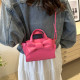 Rose Red Daily Solid Patchwork With Bow Zipper Bags