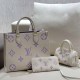 Purple Casual Street Letter Patchwork Zipper Bags