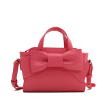Pink Daily Solid Patchwork With Bow Zipper Bags
