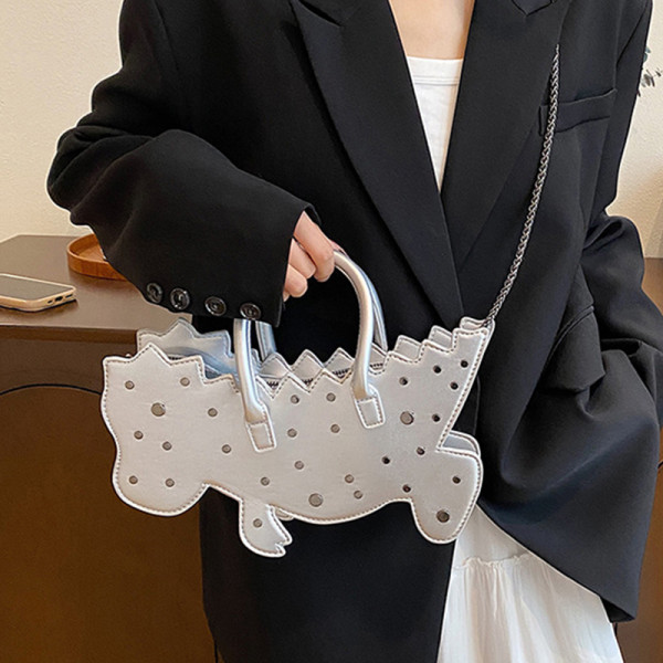 Silver Sportswear Animal Patchwork Zipper Bags