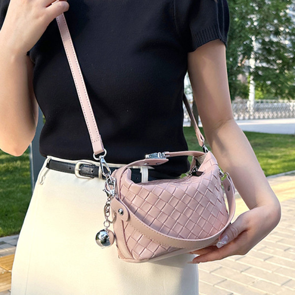 Pink Daily Geometric Patchwork Zipper Bags