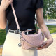 Pink Daily Geometric Patchwork Zipper Bags