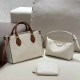 White Casual Simplicity Letter Patchwork Zipper Bags