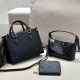 Black Casual Simplicity Letter Patchwork Zipper Bags