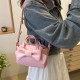 Pink Daily Solid Patchwork With Bow Zipper Bags