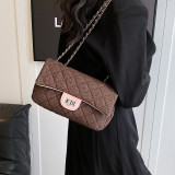Deep Coffee Simplicity Solid Rhombic Chains Bags