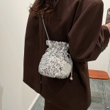 Silver Celebrities Color Block Sequins Patchwork Bags
