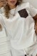 White Casual Letter Patchwork O Neck Short Sleeve Two Pieces