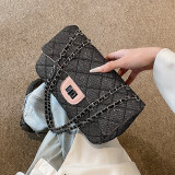 Deep Coffee Simplicity Solid Rhombic Chains Bags