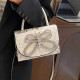 Cream White Daily Patchwork With Bow Bags