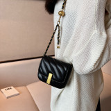 Black Daily Simplicity Solid Chains Bags