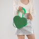 Green Daily Heart Shaped Patchwork Zipper Bags