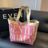 Pink Daily Letter Contrast Bags