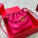 Rose Red Casual Simplicity Letter Draw String Bags