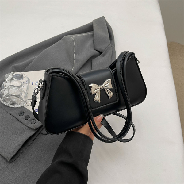 Black Daily Simplicity Solid With Bow Bags