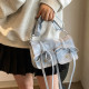 Blue Daily Solid Bandage Patchwork Draw String Bags