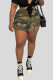 Camouflage Street Camouflage Print Patchwork Buttons Regular High Waist Conventional Full Print Bottoms