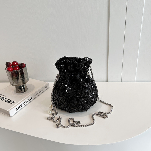Black Celebrities Color Block Sequins Patchwork Bags
