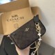 Coffee Casual Street Letter Geometric Chains Zipper Bags