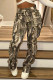 Multicolor Sexy Print Patchwork Pocket Buttons Zipper Regular Mid Waist Conventional Full Print Bottoms