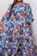 Blue Elegant Print Patchwork Off the Shoulder A Line Dresses