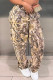 Yellow Casual Street Print Patchwork Pocket Loose High Waist Conventional Full Print Bottoms