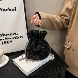 Black Celebrities Color Block Sequins Patchwork Bags