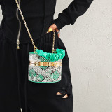 Blue Daily Vintage Print Patchwork Fold Bags