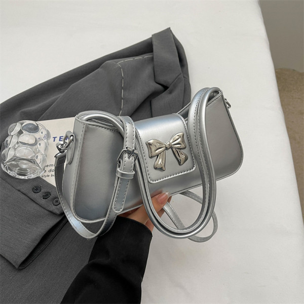 Silver Daily Simplicity Solid With Bow Bags