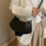 Black Vintage Simplicity Solid Rivets Bags