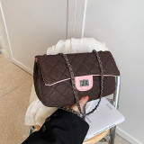 Deep Coffee Simplicity Solid Rhombic Chains Bags