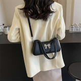Cream White Daily Simplicity Solid With Bow Bags
