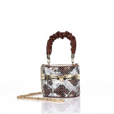 Brown Daily Vintage Print Patchwork Fold Bags