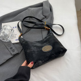 Black Daily Simplicity Solid Zipper Bags
