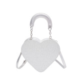 Pink Daily Heart Shaped Patchwork Zipper Bags