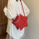 Red Daily Geometric Patchwork Zipper Bags