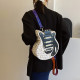 Cream White Daily Plaid Patchwork Zipper Bags