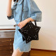 Black Daily Geometric Patchwork Zipper Bags