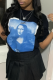 Black Casual Figure Print Patchwork O Neck T-Shirts