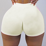 Yellow Elastic Fly High Solid Straight shorts Bottoms