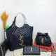 Black Casual Simplicity Letter Chains Zipper Bags