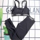 Black Sportswear Simplicity Letter Patchwork Swimwears