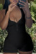 Black Sexy Solid Patchwork Backless Zipper Halter Skinny Rompers