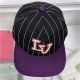 Purple Casual Street Letter Striped Patchwork Hat