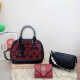 Red Casual Street Letter Patchwork Zipper Bags