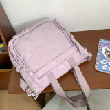 Purple Daily Solid Patchwork Fold Bags