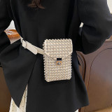 Brown Daily Patchwork Rhinestone Bags