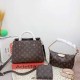 Coffee Vintage Elegant Letter Patchwork Zipper Bags
